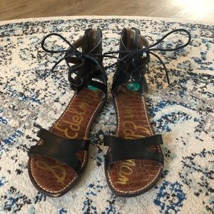 Sam Edelman black leather gladiator sandals size 8